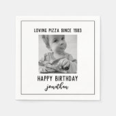 Simple Funny Birthday Photo Napkins Servet (Voorkant)