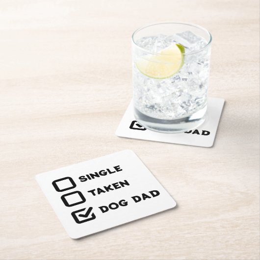 Simple Funny Checkbox Single, Take, Dog dad Kartonnen Onderzetters (Insitu)