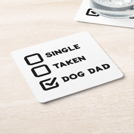Simple Funny Checkbox Single, Take, Dog dad Kartonnen Onderzetters (Schuin)