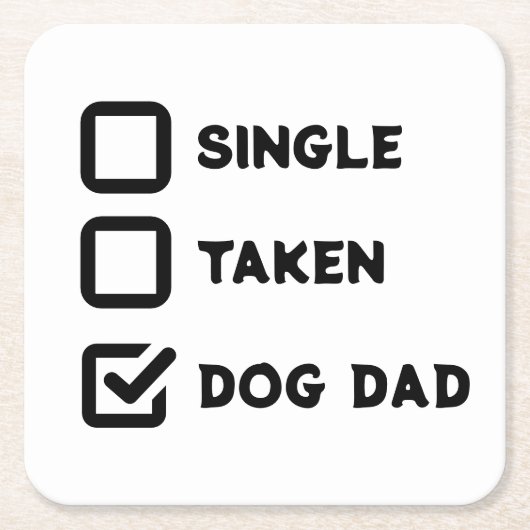Simple Funny Checkbox Single, Take, Dog dad Kartonnen Onderzetters (Voorkant)