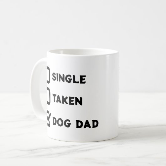 Simple Funny Checkbox Single, Take, Dog dad Koffiemok (Voorkant links)