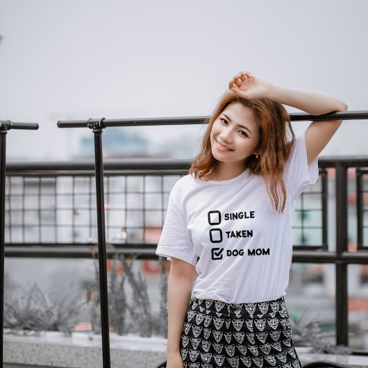 Simple Funny Checkbox Single, Take, Dog Mam White T-shirt