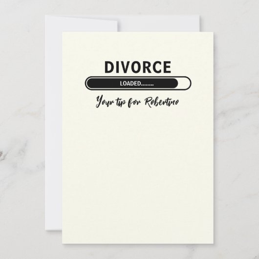 Simple Funny Divorce Loading Support Party Kaart (Achterkant)