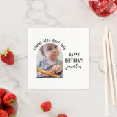 Simple Funny Forty Birthday Party Photo Napkins Servet (Insitu)