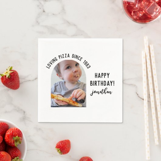 Simple Funny Forty Birthday Party Photo Napkins Servet (Insitu)