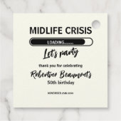 Simple Funny Midlife Crisis Loading 50th Birthday Bedankjes Labels (Achterkant)