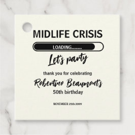 Simple Funny Midlife Crisis Loading 50th Birthday Bedankjes Labels