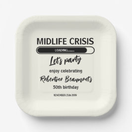 Simple Funny Midlife Crisis Loading 50th Birthday Papieren Bordje