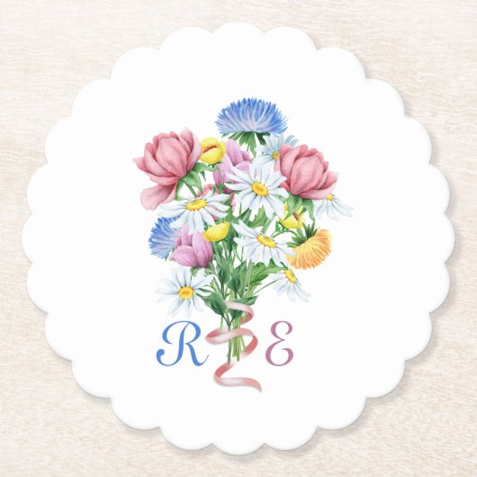 Simple Garden Spring Daisy Wildflower Minimal Kartonnen Onderzetters (Voorkant)