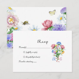 Simple Garden Spring Daisy Wildflower Minimal RSVP Kaartje
