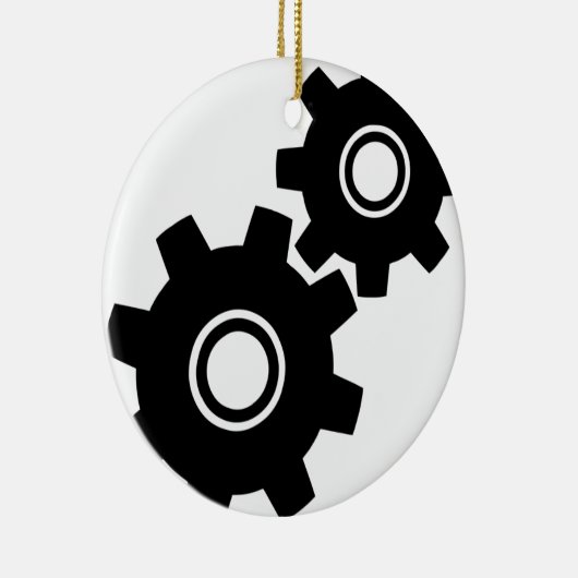 SImple Gears Cogs Keramisch Ornament (Rechts)