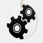 SImple Gears Cogs Keramisch Ornament (Links)
