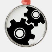SImple Gears Cogs Metalen Ornament (Voorkant)