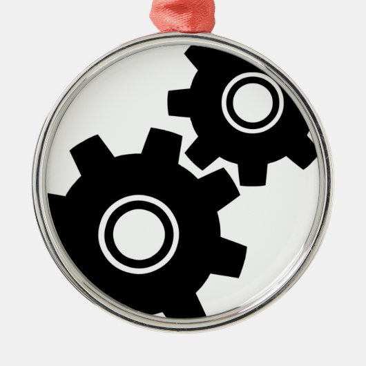SImple Gears Cogs Metalen Ornament (Voorkant)