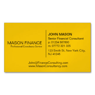 Simple Generic Yellow Business Card Magnetisch Visitekaartje