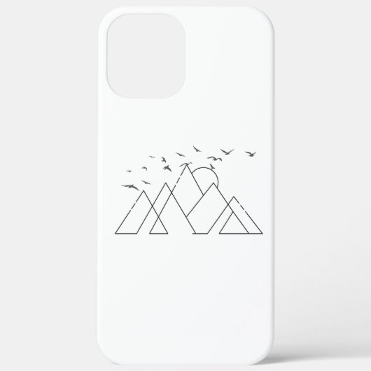 Simple Geometric Mountains With Birds Nature Ar Case-Mate iPhone Case (Achterkant)