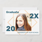 Simple Geometric Photo Afstuderen Invitation Kaart (Voorkant)