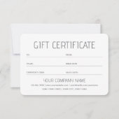 Simple Gift Certificate Custom Photo Logo Card (Voorkant)