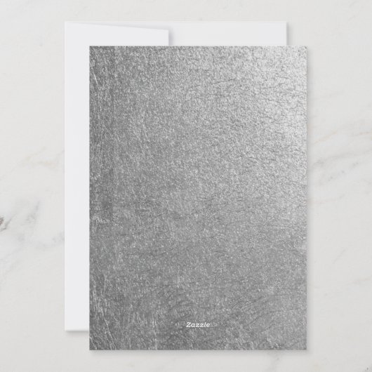 Simple Gilded Silver Foil Joyful Script Feestdagenkaart (Achterkant)