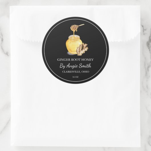 Simple Ginger Root Infused Honey Label (Tas)