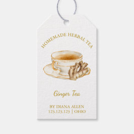 Simple Ginger Root Tea Hang Tag Cadeaulabel