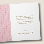 Simple Girl Cross Baptism Folded  Bedankkaart