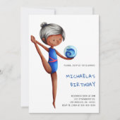 Simple Girl Rhythmic Gymnastics Birthday Party Kaart (Voorkant)