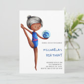 Simple Girl Rhythmic Gymnastics Birthday Party Kaart (Staand voorkant)