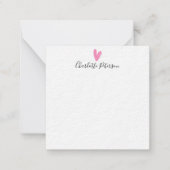 Simple Girly Blush Pink Waterverf Monogram Notitiekaartje (Voorkant)