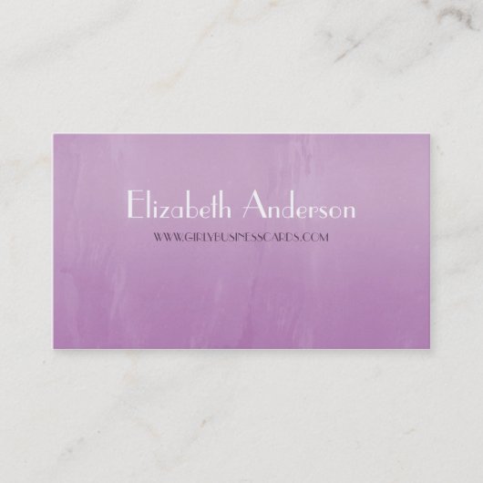 Simple Girly Paars Chic Abstract geborsteld Visitekaartje (Voorkant)
