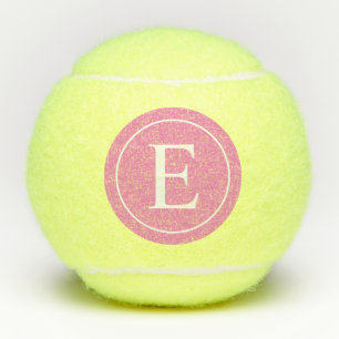 Simple Girly Pink Monogram Initiaal Letter Tennisballen