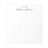 Simple Girly Script Calligraphy A Note of Black Notitieblok (Voorkant)
