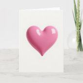 Simple Glossy Pink Heart Card Kaart (Voorkant)