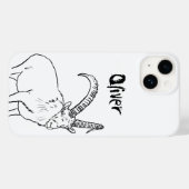 Simple Goat Sketch Zwart-wit Naam Case-Mate iPhone Case (Achterkant (horizontaal))