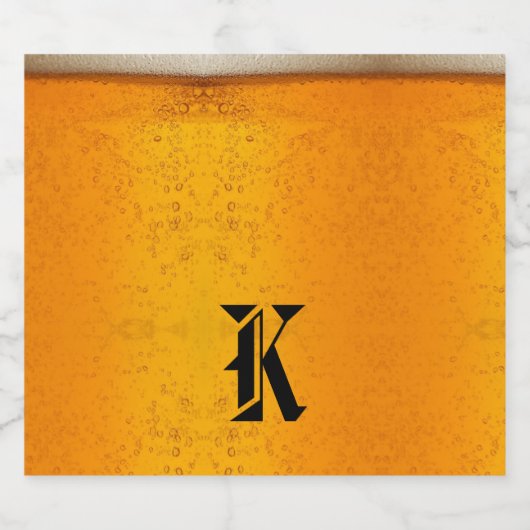 Simple Gold Beer Monogram Christmas party Bier Etiket (Enkel label)