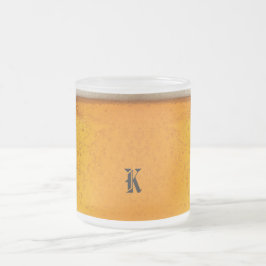 Simple Gold Beer Monogram Christmas party Matglas Koffiemok