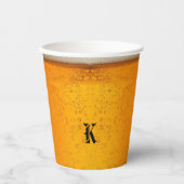 Simple Gold Beer Monogram Christmas party Papieren Bekers (Voorkant)