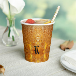 Simple Gold Beer Monogram Christmas party Papieren Bekers