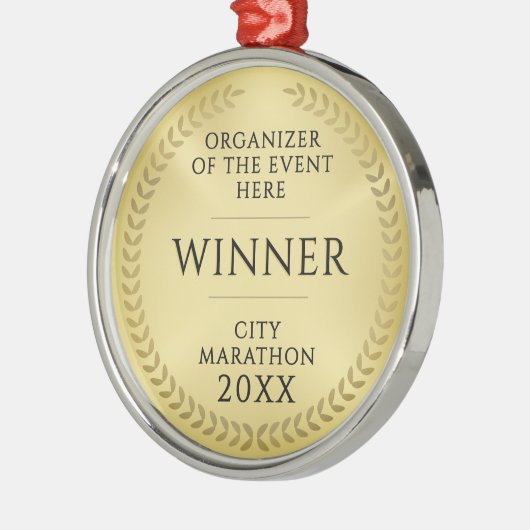 Simple Gold Black Recognition Gala  Award Medal Metalen Ornament (Links)