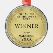 Simple Gold Black Recognition Gala  Award Medal Metalen Ornament (Voorkant)