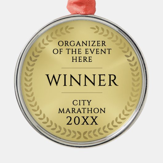 Simple Gold Black Recognition Gala  Award Medal Metalen Ornament (Voorkant)