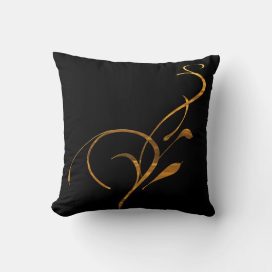 Simple Gold Black Scroll American MoJo-Kussens Kussen (Voorkant)