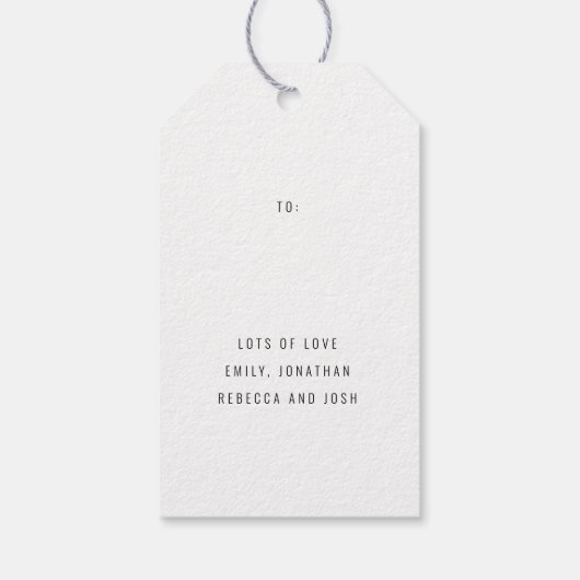 Simple Gold Black Tree Script Vrolijk kerstfeest Cadeaulabel (Achterkant)