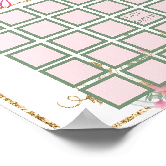 Simple Gold Blush Pink Baby shower Games Poster (Hoek)