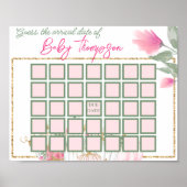 Simple Gold Blush Pink Baby shower Games Poster (Voorkant)