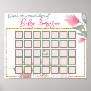 Simple Gold Blush Pink Baby shower Games Poster