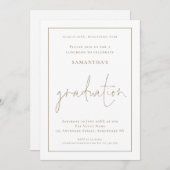 Simple Gold Border Afstudeerder Luncheon Afstudere Kaart (Voorkant / Achterkant)