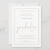 Simple Gold Border Photo Afstudeerder Luncheon Afs Kaart (Voorkant)