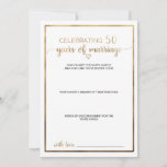 Simple Gold Calligraphy 50th Wedding Jubileum Advieskaart<br><div class="desc">Deze simpele goudkalligrafie van de 50ste trouwdag is perfect voor een kerkevenement. Het klassieke romantische ontwerp is voorzien van faux gouden folie-typografie en een prachtig gouden hart. Opmerking: dit ontwerp is niet voorzien van echte gouden folie. Het is een afbeelding van hoge kwaliteit die gemaakt is om op gouden folie...</div>