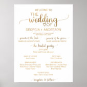 Simple Gold Calligraphy FlowerGirl Wedding Program Poster (Voorkant)